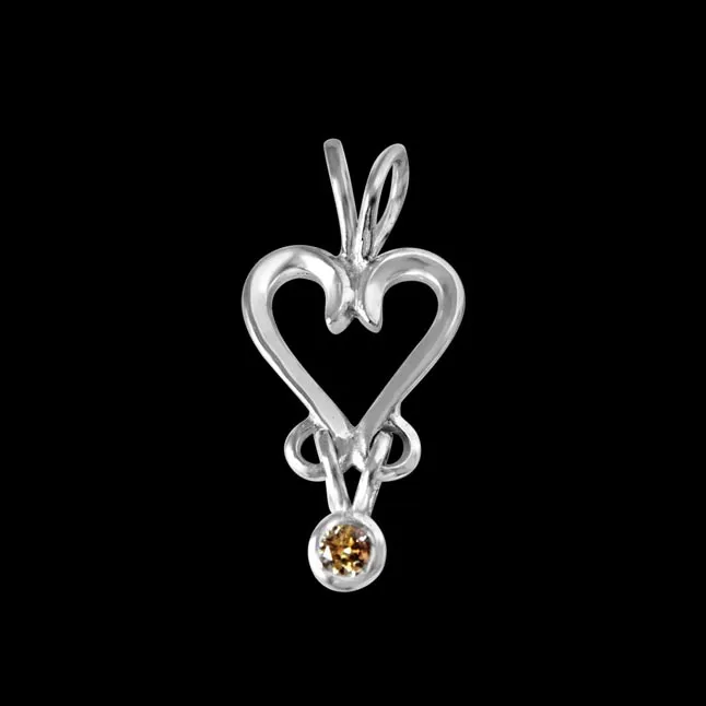 Confluence of Love - Real Diamond Pendant in Sterling Silver With 18 IN Chain (SDP222)