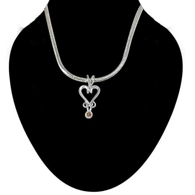 Confluence of Love - Real Diamond Pendant in Sterling Silver With 18 IN Chain (SDP222)