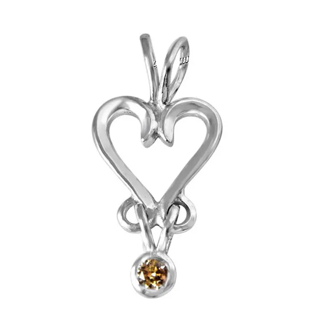 Confluence of Love - Real Diamond Pendant in Sterling Silver With 18 IN Chain (SDP222)