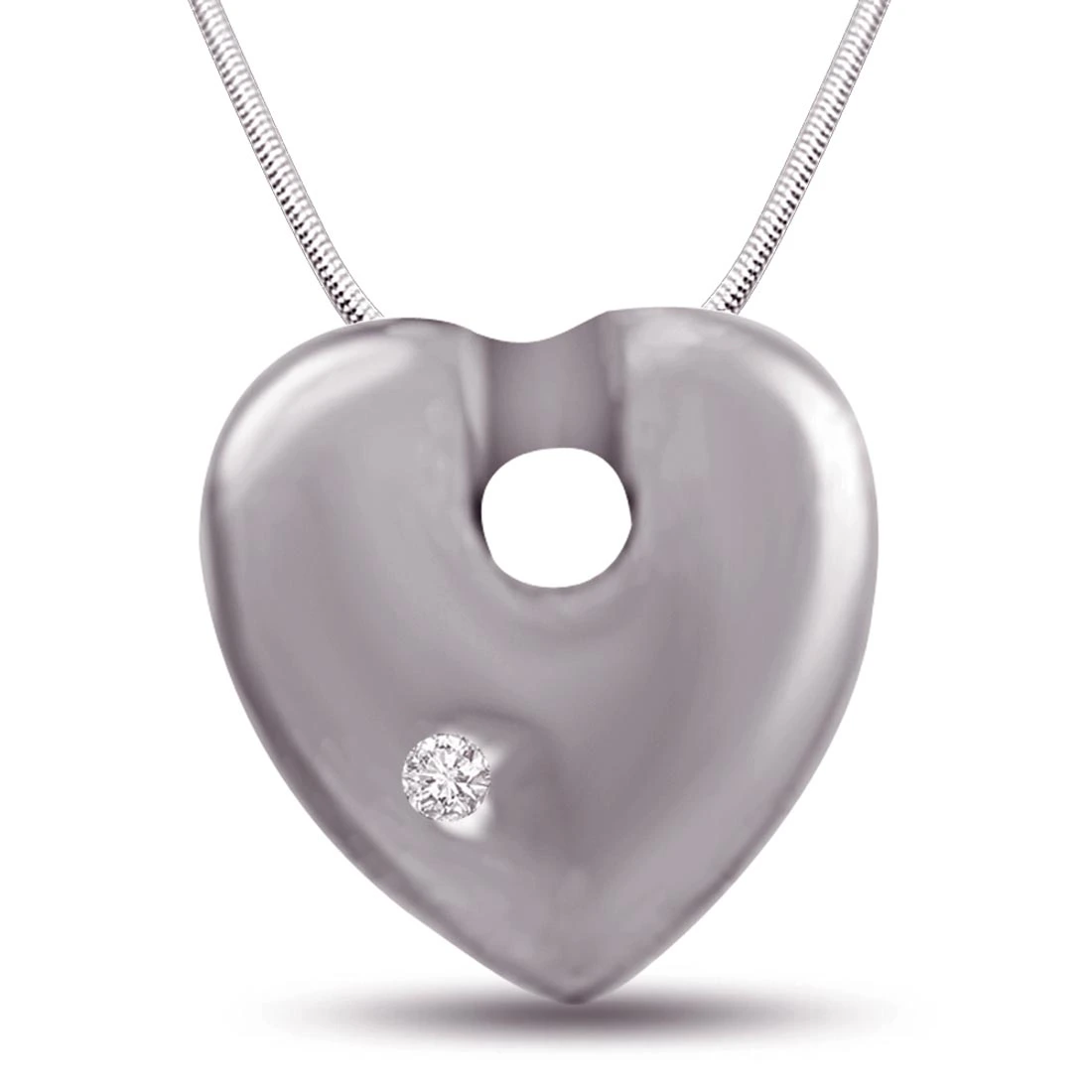Rope of Love - Real Diamond & Sterling Silver Pendant with 18 IN Chain (SDP224)