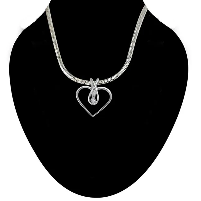 Endless Love - Real Diamond Pendant in Sterling Silver With 18 IN Chain (SDP225)