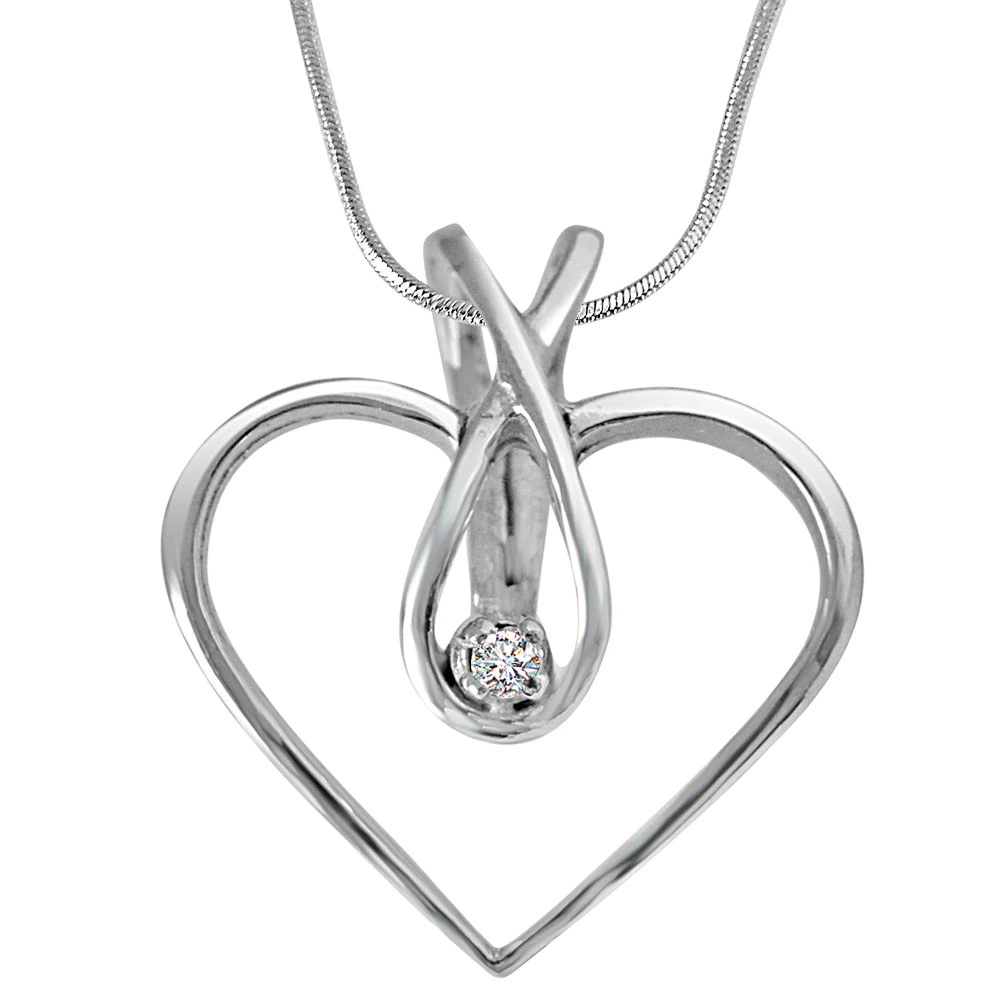 Endless Love - Real Diamond Pendant in Sterling Silver With 18 IN Chain (SDP225)