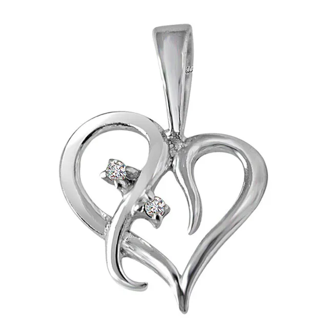 Loyal Love - Real Diamond & Sterling Silver Pendant with 18 IN Chain (SDP226)