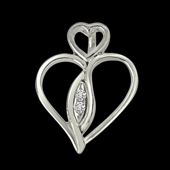 Love From Above - Real Diamond & Sterling Silver Pendant with 18 IN Chain (SDP227)