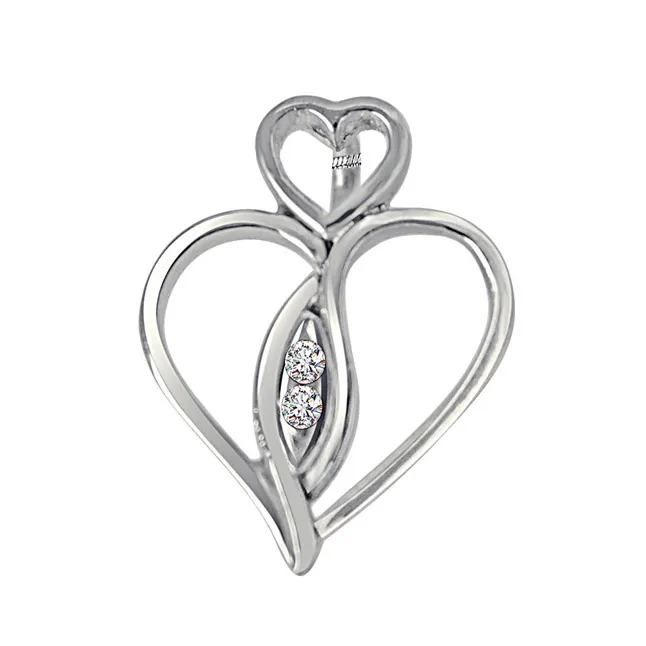 Love From Above - Real Diamond & Sterling Silver Pendant with 18 IN Chain (SDP227)