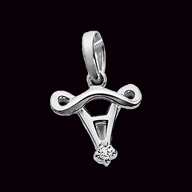 Eye Catchers - Real Diamond & Sterling Silver Pendant with 18 IN Chain (SDP23)
