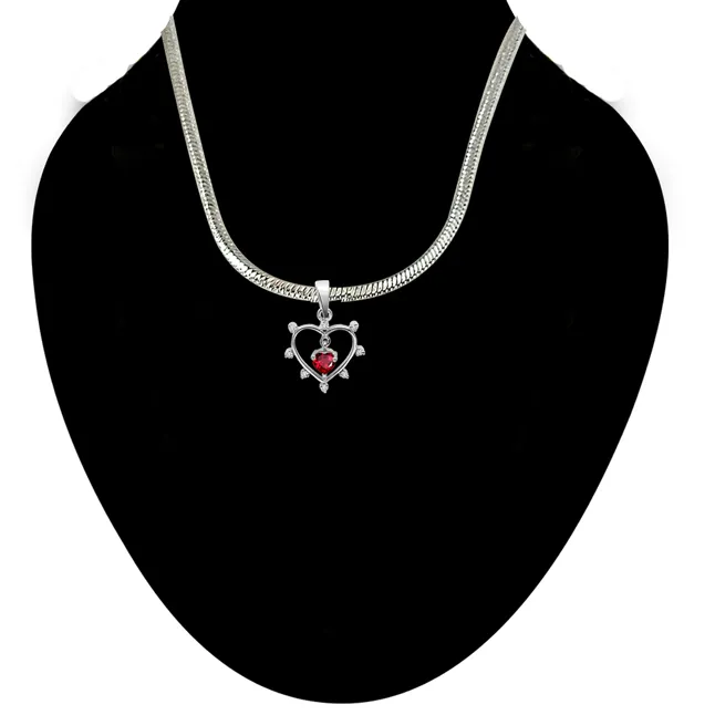 Queen of all Jewels - Diamond & Silver Pendant with 18 IN Chain (SDP24)