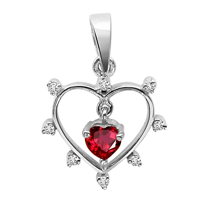 Queen of all Jewels - Diamond & Silver Pendant with 18 IN Chain (SDP24)