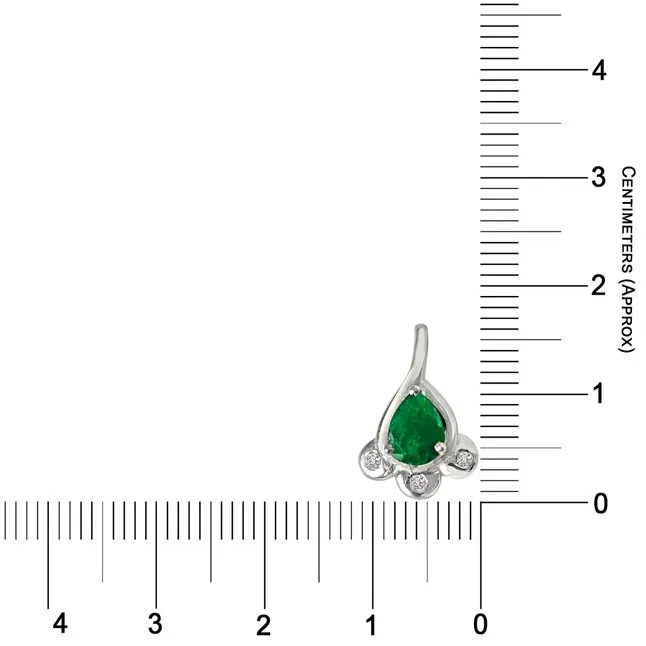 Green Bud - Real Diamond & Green Emerald Pendant in Sterling Silver with 18 IN Chain (SDP245)