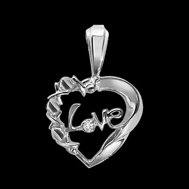 Pure Love Magic - Real Diamond & Sterling Silver Pendant with 18 IN Chain (SDP25)