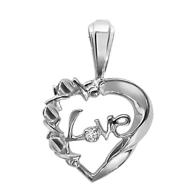 Pure Love Magic - Real Diamond & Sterling Silver Pendant with 18 IN Chain (SDP25)