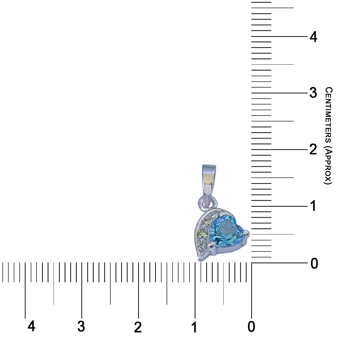 Heart Shaped Swiss Blue Topaz & 4 Big Real Diamond 925 Silver Pendant with 18 IN Chain (SDP251)