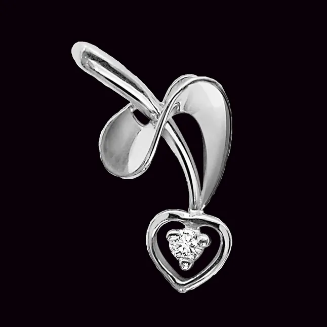 Twisted Love - Real Diamond & Sterling Silver Pendant with 18 IN Chain (SDP26)