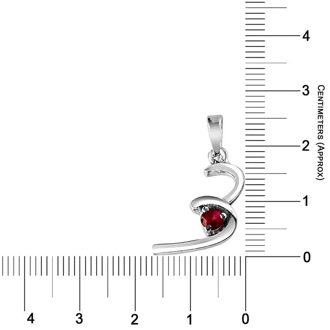 Halfway To Paradise Red Ruby & 925 Sterling Silver Pendant with 18 IN Chain (SDP280)