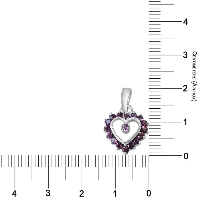 Love for Rhodolite 925 Sterling Silver Pendant with 18 IN Chain (SDP281)