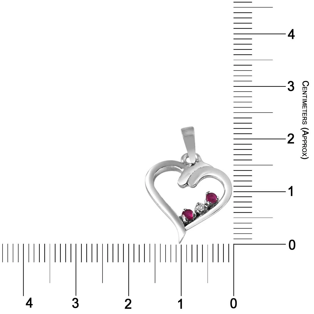Magical Memories Real Diamond, Red Ruby & Sterling Silver Pendant with 18 IN Chain (SDP283)