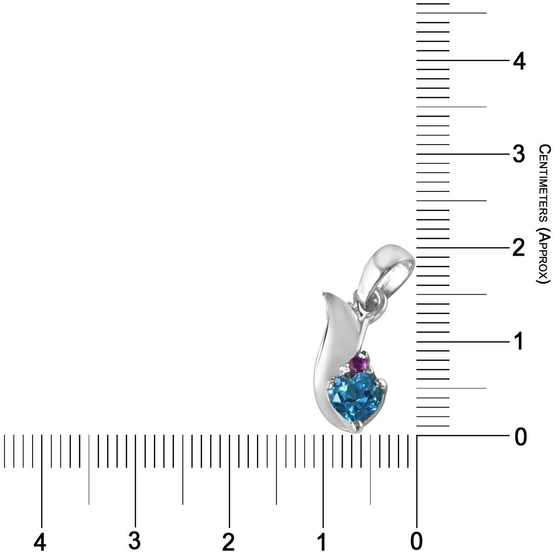 Bless our Love Blue Topaz, Red Ruby & 925 Sterling Silver Pendant with 18 IN Chain (SDP288)