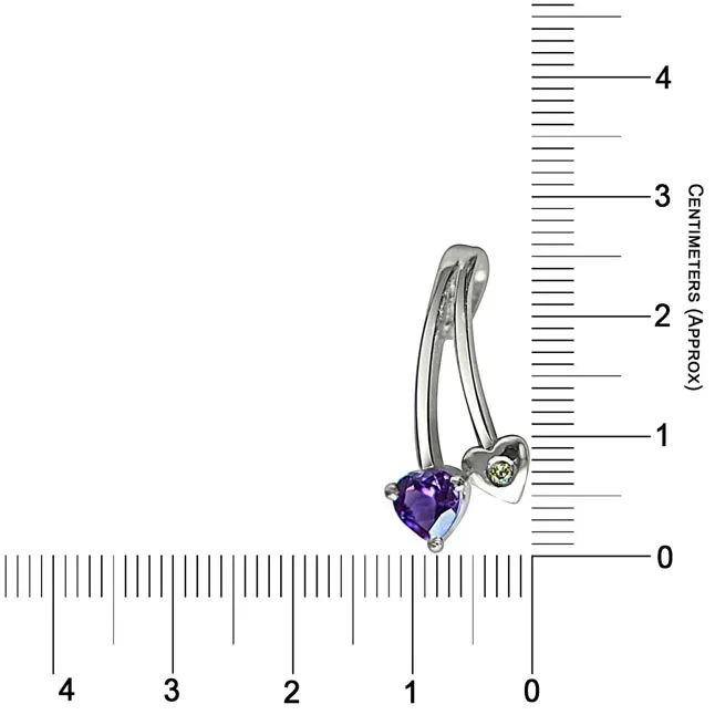 Love Blooms Here Real Diamond, Purple Amethyst & Sterling Silver Pendant with 18 IN Chain (SDP289)