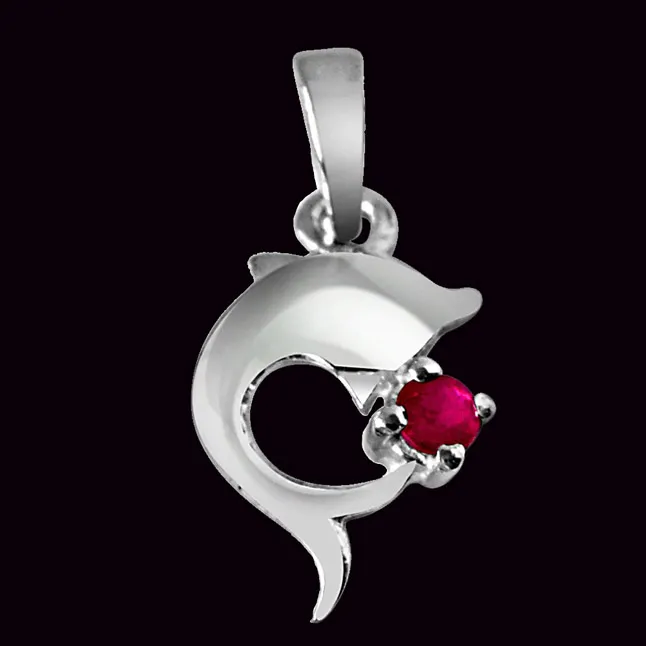 Dream Weaver Real Red Ruby & 925 Sterling Silver Pendant with 18 IN Chain (SDP295)
