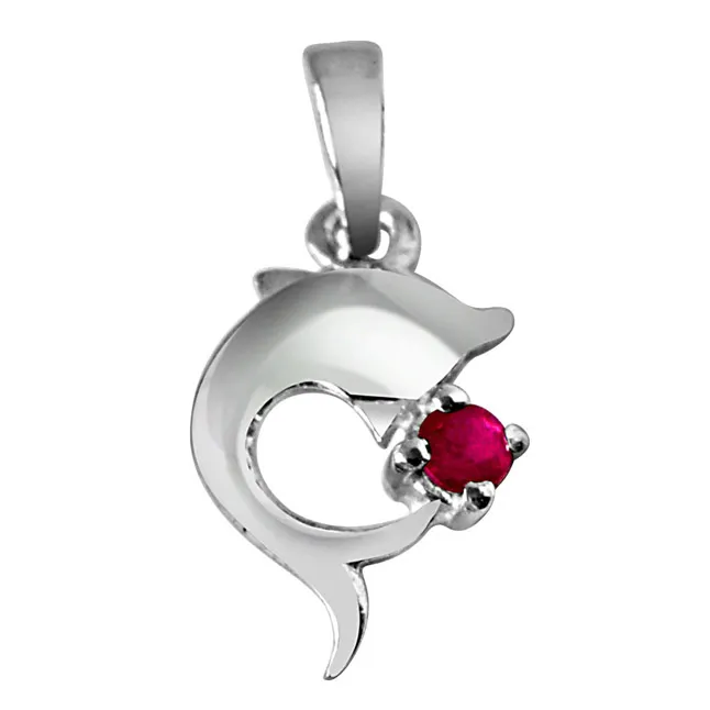 Dream Weaver Real Red Ruby & 925 Sterling Silver Pendant with 18 IN Chain (SDP295)