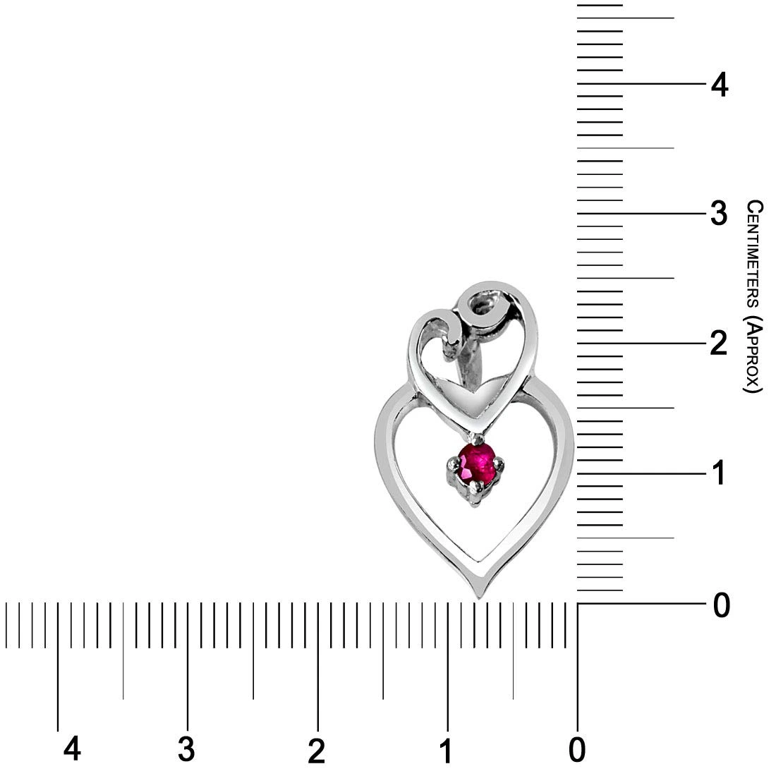 Shadow of Love Red Ruby & Sterling Silver Pendant with 18 IN Chain (SDP311)