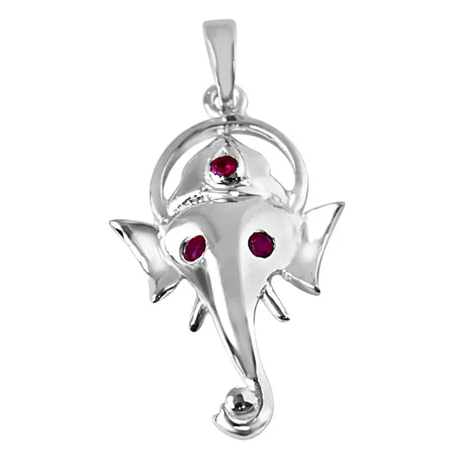 The Huge Bellied Lord Red Ruby & 925 Sterling Silver Pendant with 18 IN Chain (SDP315)