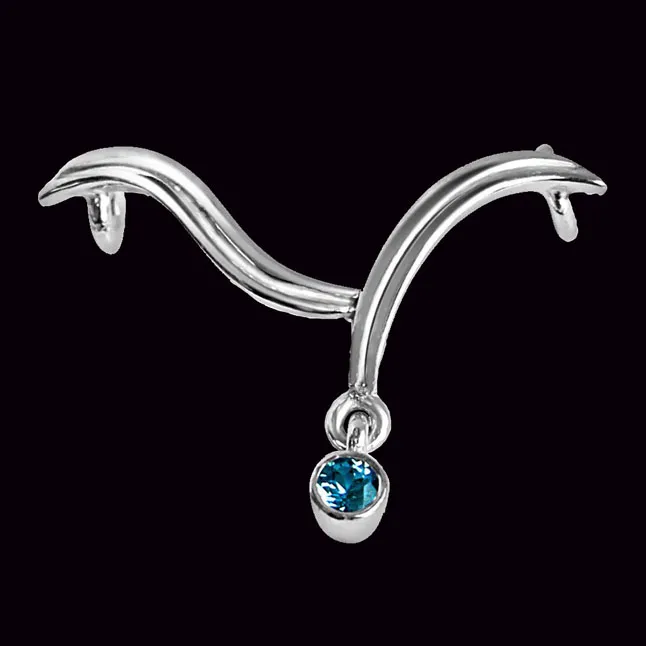 Prince of Dreams Blue Topaz & 925 Sterling Silver Pendant with 18 IN Chain (SDP330)