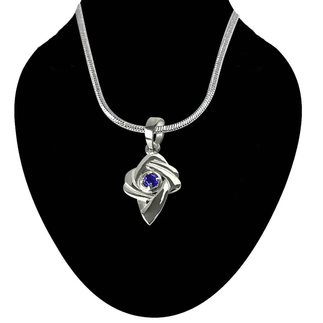 Amethyst Set in 925 Sterling Silver pendant with 18 IN Chain (SDP338)