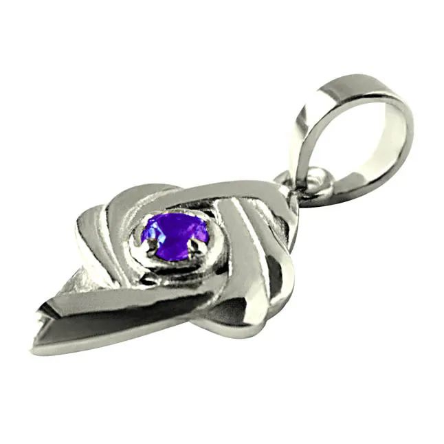 Amethyst Set in 925 Sterling Silver pendant with 18 IN Chain (SDP338)