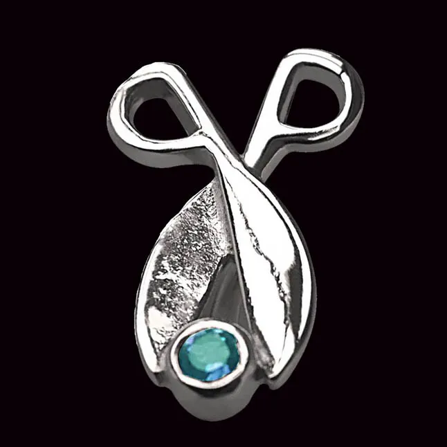 Shinning Magic - Blue Topaz 925 Sterling Silver Pendant with 18 IN Chain (SDP345)