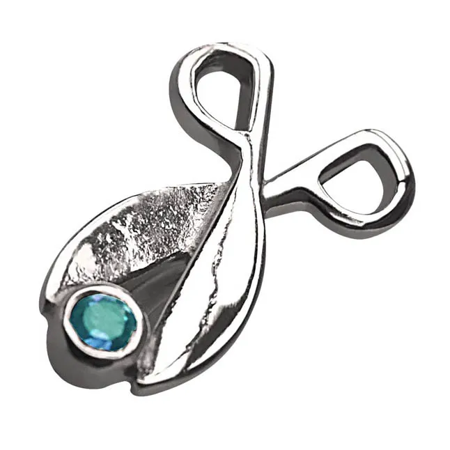 Shinning Magic - Blue Topaz 925 Sterling Silver Pendant with 18 IN Chain (SDP345)