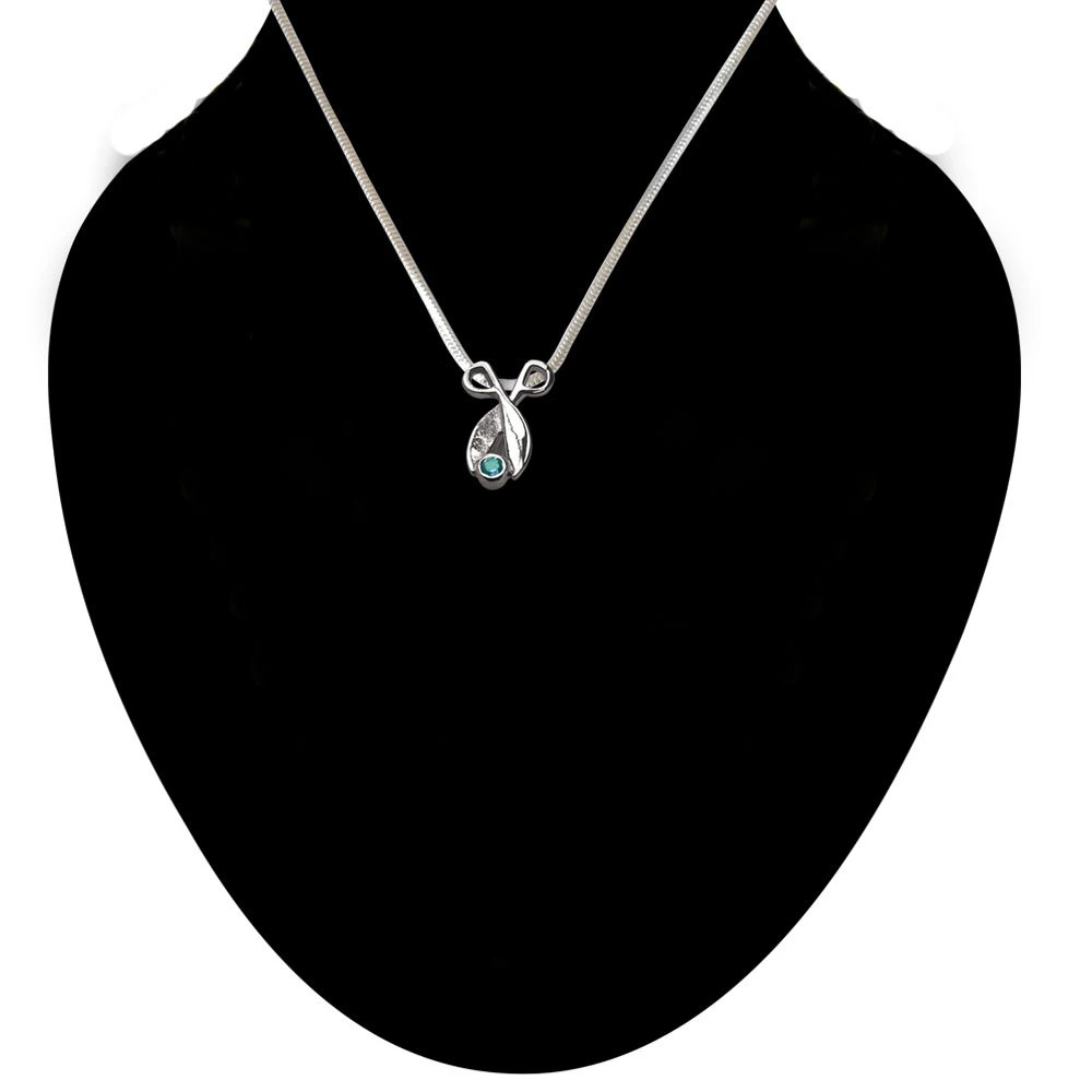 Shinning Magic - Blue Topaz 925 Sterling Silver Pendant with 18 IN Chain (SDP345)