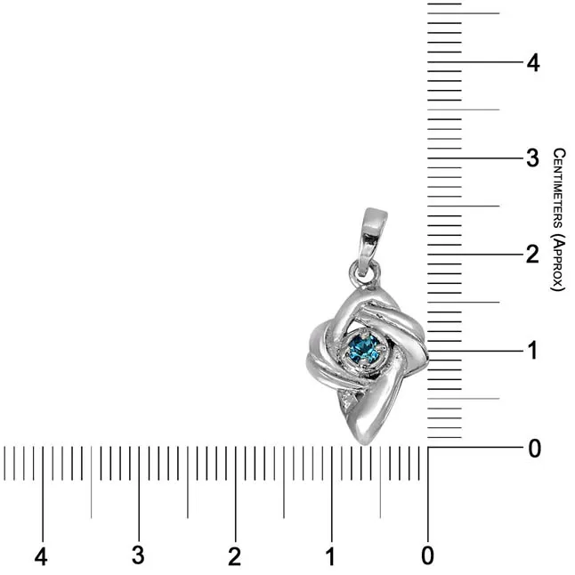 Shinning Beauty - Blue Topaz 925 Sterling Silver Pendant with 18 IN Chain (SDP346)