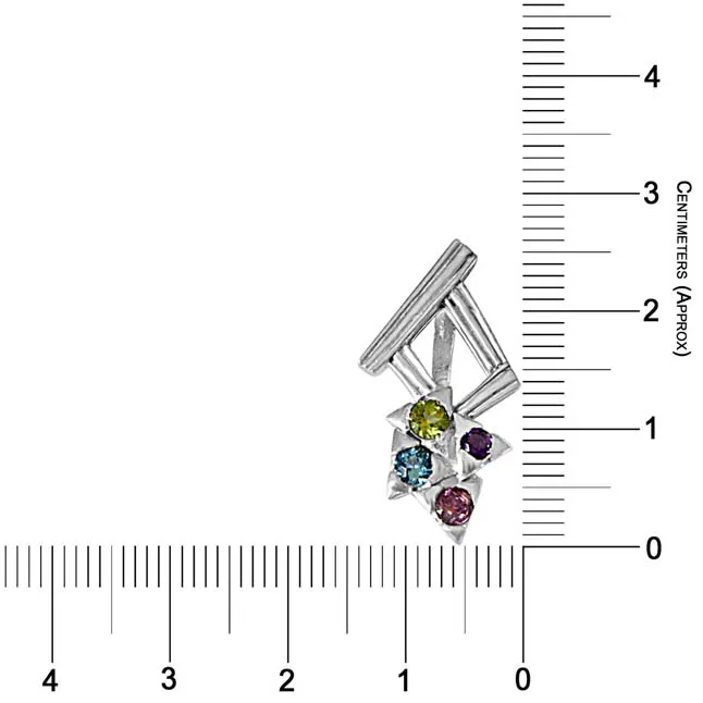 Dancing Feet Amethyst, Topaz, Peridot, Rhodolite & 925 Sterling Silver Pendant with 18 IN Chain (SDP391)