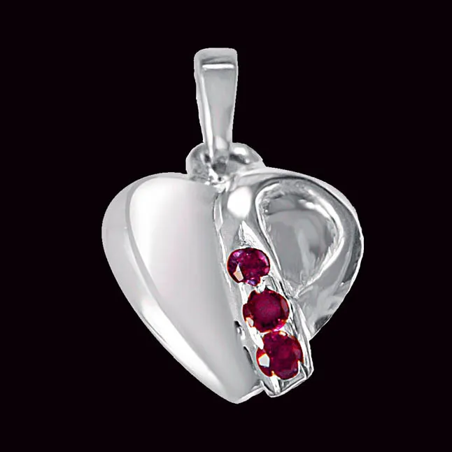 Music of the Heart Pink Rhodolite & 925 Sterling Silver Pendant with 18 IN Chain (SDP399)