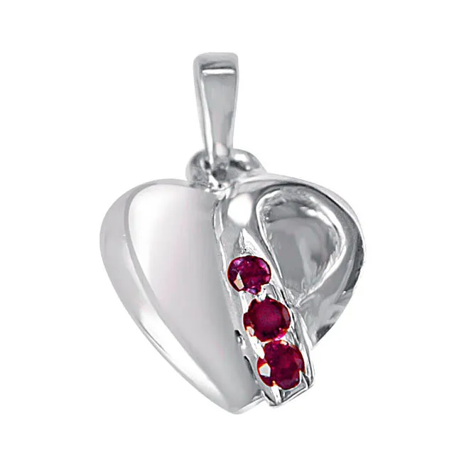 Music of the Heart Pink Rhodolite & 925 Sterling Silver Pendant with 18 IN Chain (SDP399)