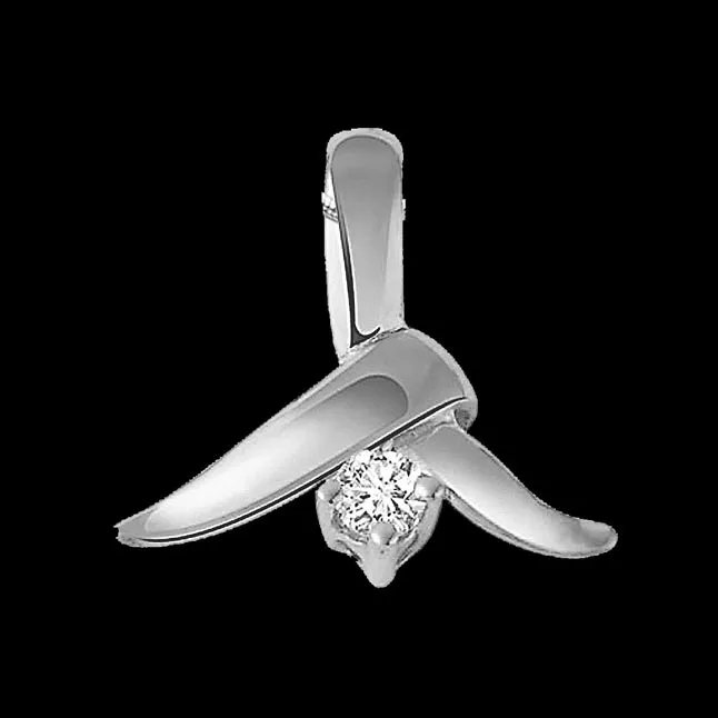 Center of Attraction - Real Diamond & Sterling Silver Pendant with 18 IN Chain (SDP4)