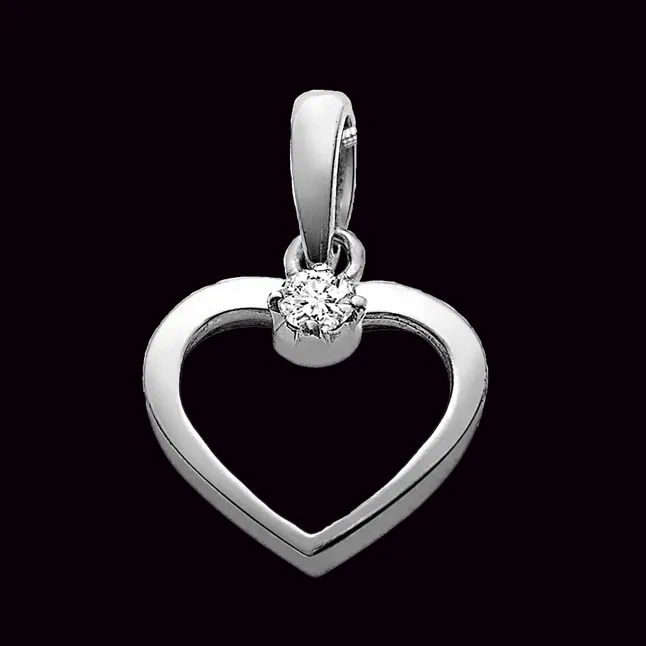 Love Cage - Real Diamond & Sterling Silver Pendant with 18 IN Chain (SDP40)
