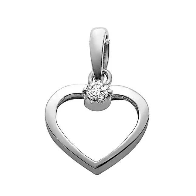 Love Cage - Real Diamond & Sterling Silver Pendant with 18 IN Chain (SDP40)