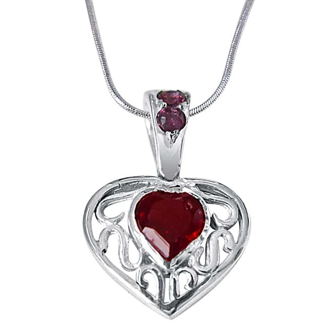 Final Destination of Life Garnet, Rhodolite & 925 Sterling Silver Pendant with 18 IN Chain (SDP401)