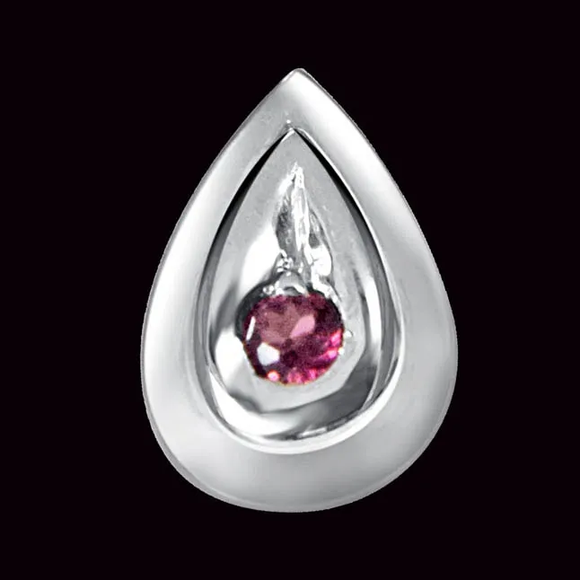 Building of Special Memories Rhodolite & 925 Sterling Silver Pendant with 18 IN Chain (SDP405)
