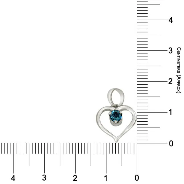 Prince of My Life Heart Shaped Blue Topaz & 925 Sterling Silver Pendant with 18 IN Chain (SDP409)