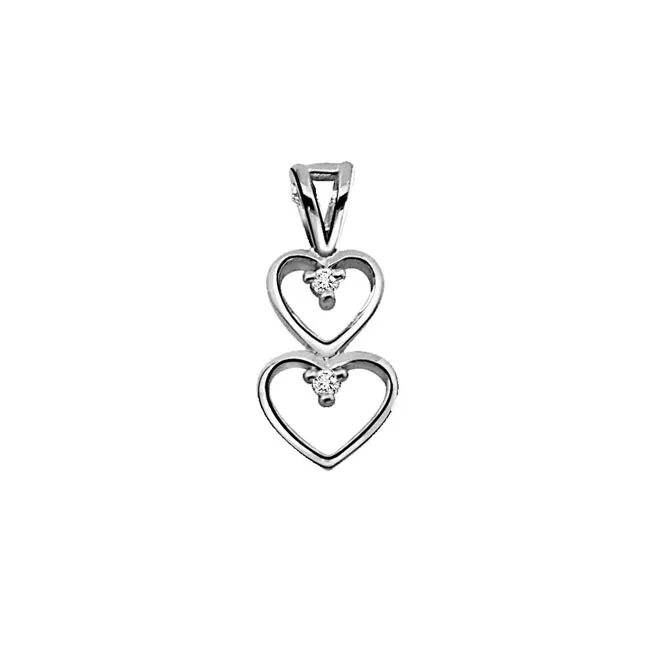 Magical Heart - Real Diamond & Sterling Silver Pendant with 18 IN Chain (SDP41)