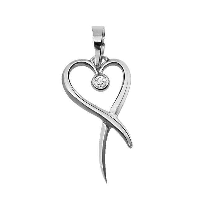 Holder of Love - Real Diamond & Sterling Silver Pendant with 18 IN Chain (SDP43)