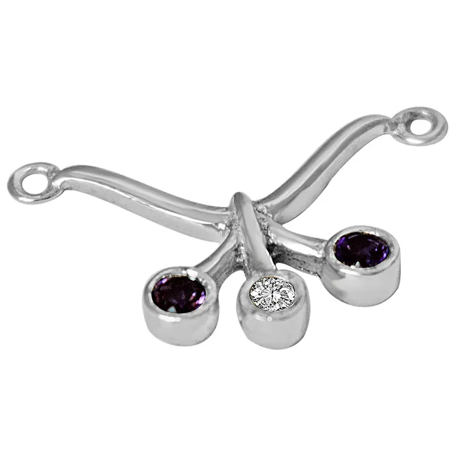 Purple Amethyst & Topaz 925 Sterling Silver Pendant (SDP435)