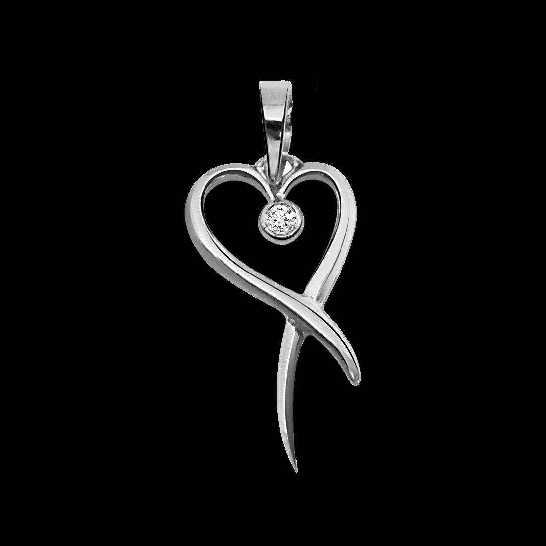 Holder of Love - Real Diamond & Sterling Silver Pendant with 18 IN Chain (SDP43)