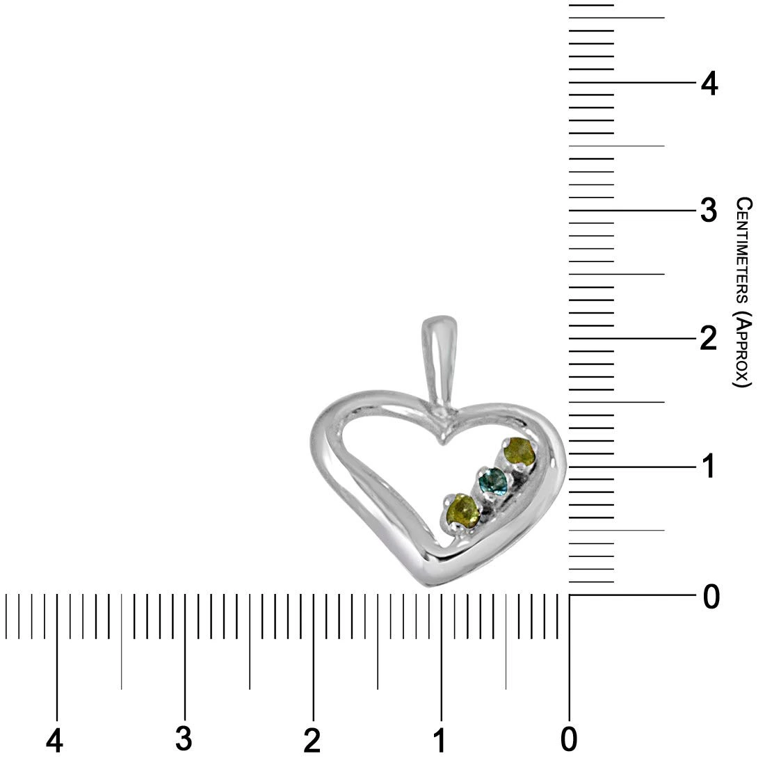 Elegant Heart Shaped Blue Topaz, Green Peridot and 925 Sterling Silver Pendant with 18 IN Chain (SDP441)