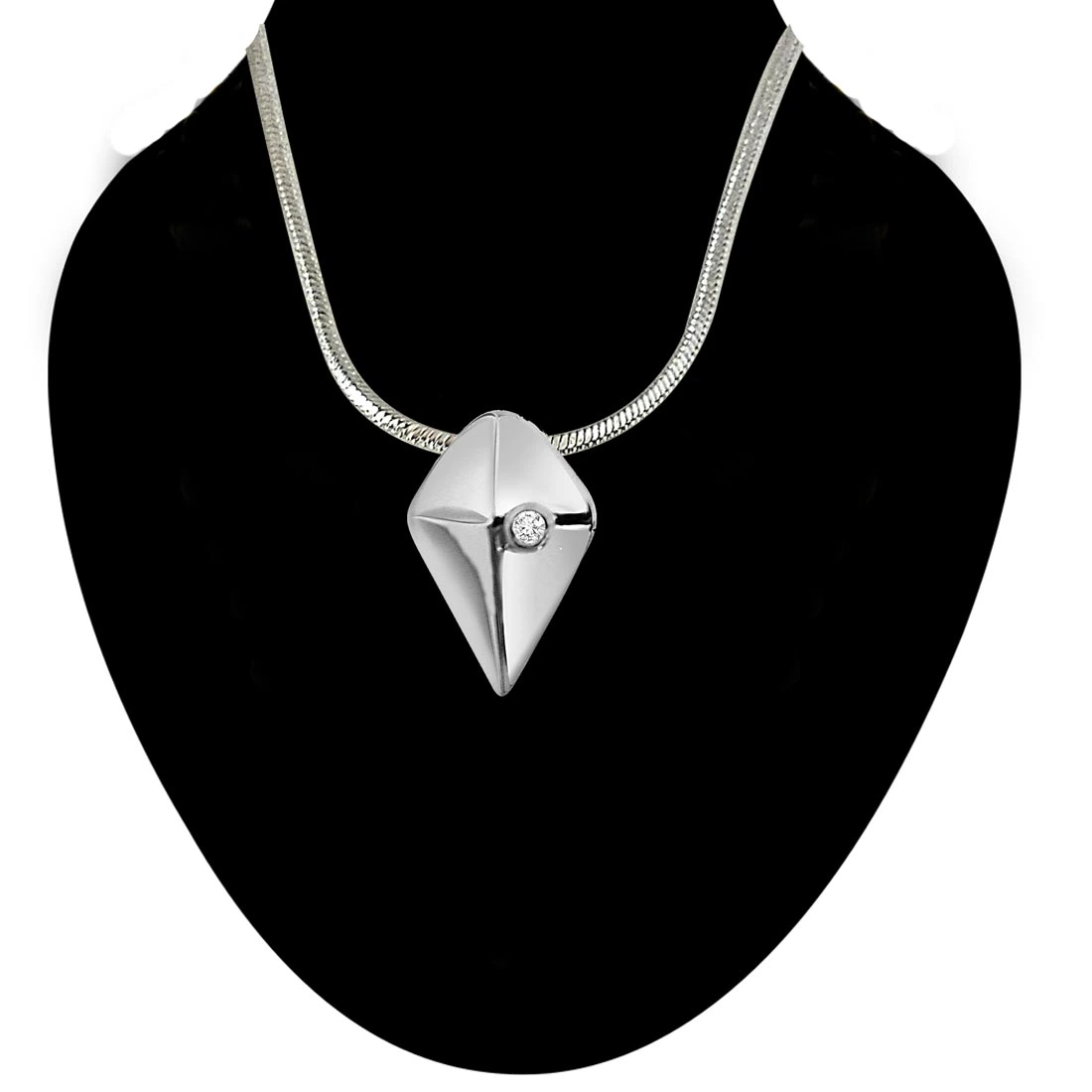 Eternal Feel - Real Diamond & Sterling Silver Pendant with 18 IN Chain (SDP44)