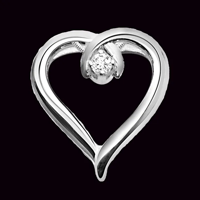 Global Love - Real Diamond & Sterling Silver Pendant with 18 IN Chain (SDP47)