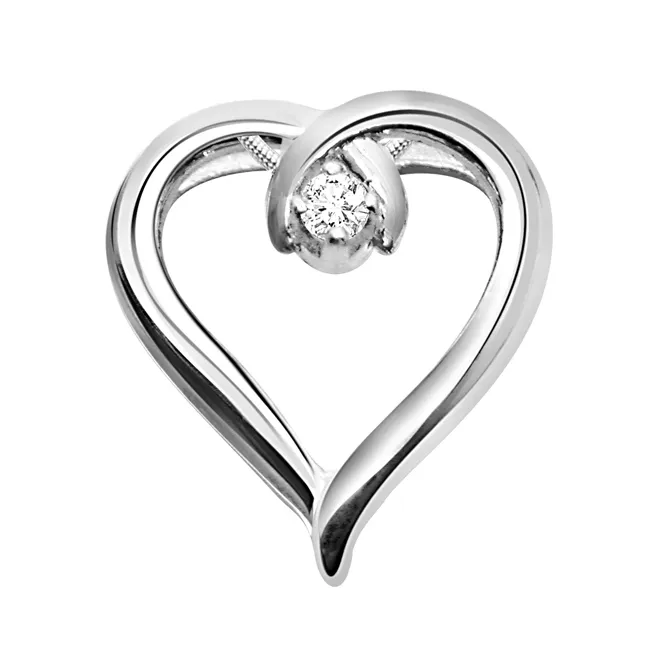 Global Love - Real Diamond & Sterling Silver Pendant with 18 IN Chain (SDP47)